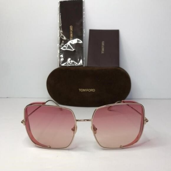 💯 Original Tom Ford Square Sunglasses TF901 Toby-02 28T Gold 60mm FT0901 - Picture 5 of 12
